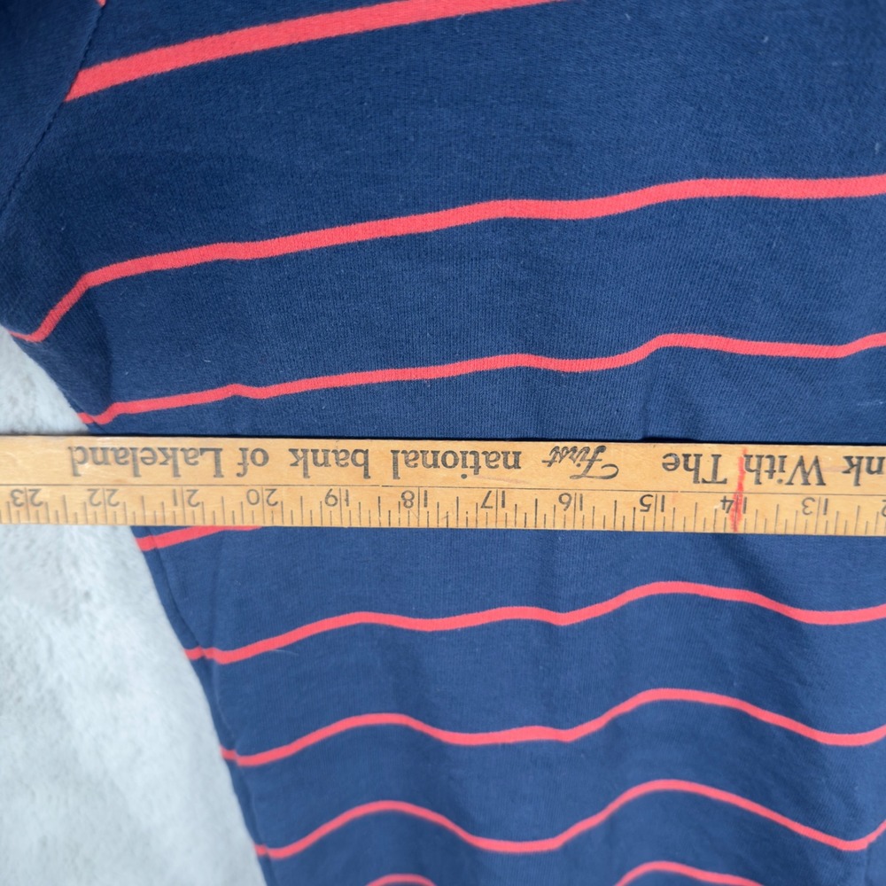 Reebok Mens Striped Crewneck Sweatshirt Navy Blue Red‎ Logo Pullover XL - Picture 6 of 8